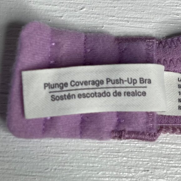 Auden Plunge Coverage Push-Up Bra Padded 34D Lilac Purple Lace - Picture 8 of 9